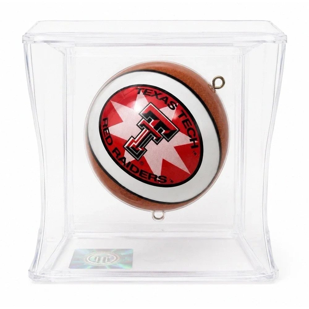 Texas Tech Red Raiders Basketball Ornament Display Box w/ Hologram COA